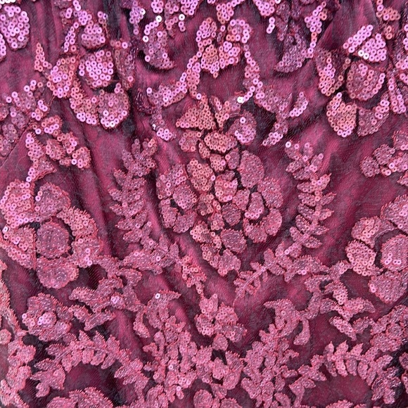 Tadashi Shoji Burgundy Sequined Sleeveless Dress Size 10P Cocktail Forma… - Picture 6 of 10